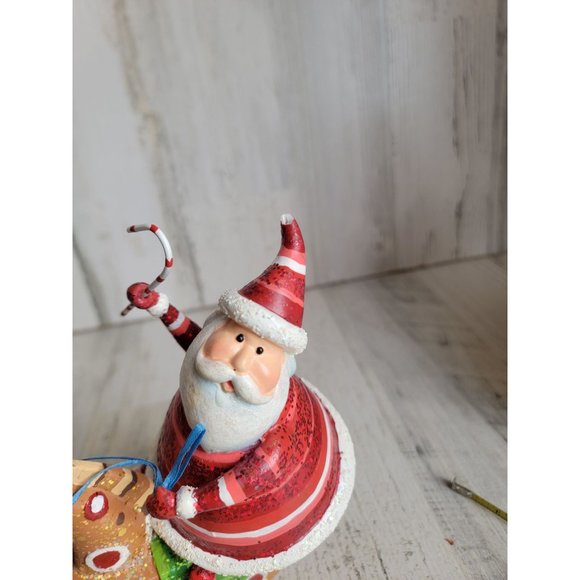 Unique glitter Santa Claus rocking horse candy cane home figure Xmas - Picture 4 of 8
